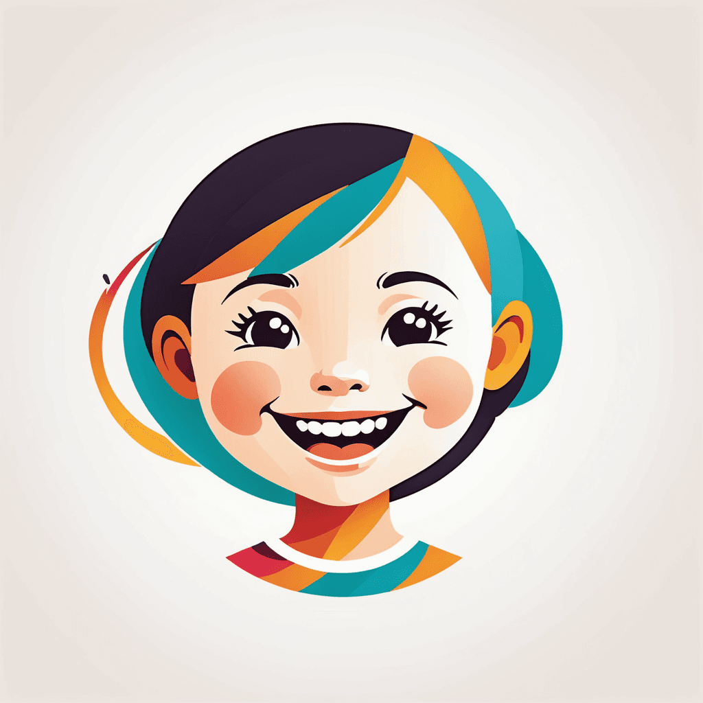 شعار يُظهر وجه طفل مبتسم