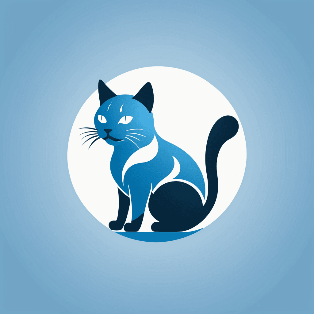 شعار تجريدي يتميز بصورة ظلية منمقة لطباعة قطة.